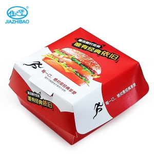 佳之堡 漢堡盒-紅（白卡 700ml）JX-004A