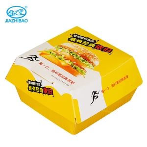 佳之堡 漢堡盒-黃（白卡 700ml）JX-004